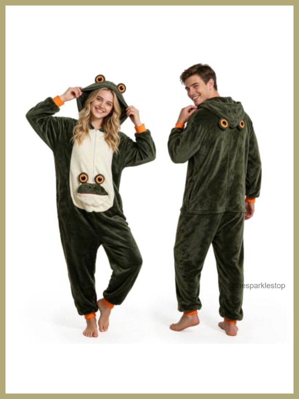 Frog Animal Onesie Adult Flannel One-Piece Pajama Halloween Costume Loungewear